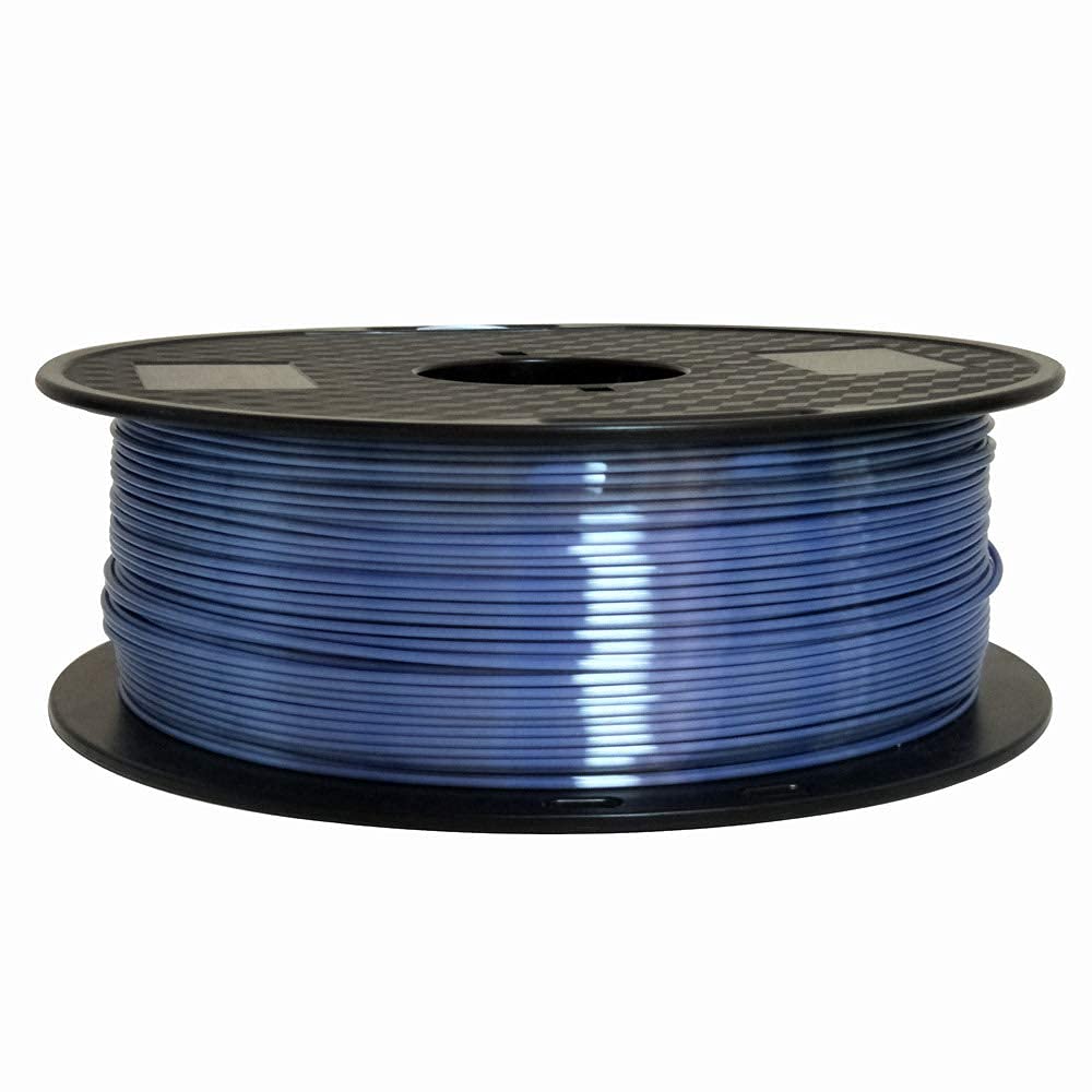 Silk Silver Blue PLA 1.75mm 1KG 3D Printer Filament 2.2 LBS Spool 3D Printing Material 3D Core Shine Silky Shiny Metallic Metal Gold Silver Copper Bronze Space Blue PLA Filament