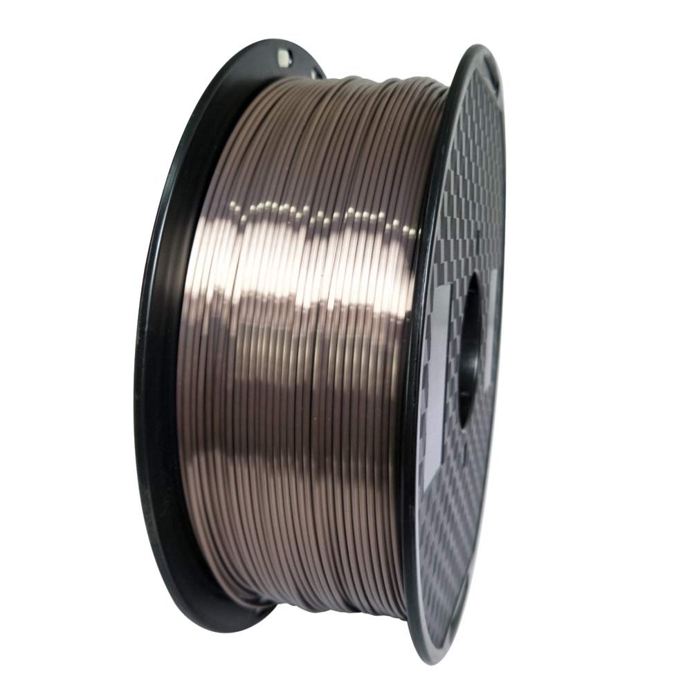 Silk Rose Gold PLA Filament 1.75mm 3D Printer Filament 1KG 2.2LBS Spool 3D Printing Materialc Silky Shiny Shine Rose Gold (Dark) Metallic PLA Filaments 3D Core Coffee Brown Chocolate PLA