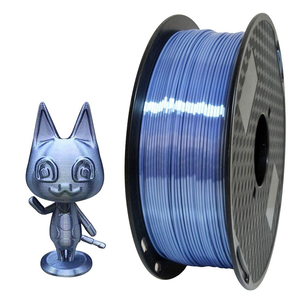 Silk Silver Blue PLA 1.75mm 1KG 3D Printer Filament 2.2 LBS Spool 3D Printing Material 3D Core Shine Silky Shiny Metallic Metal Gold Silver Copper Bronze Space Blue PLA Filament