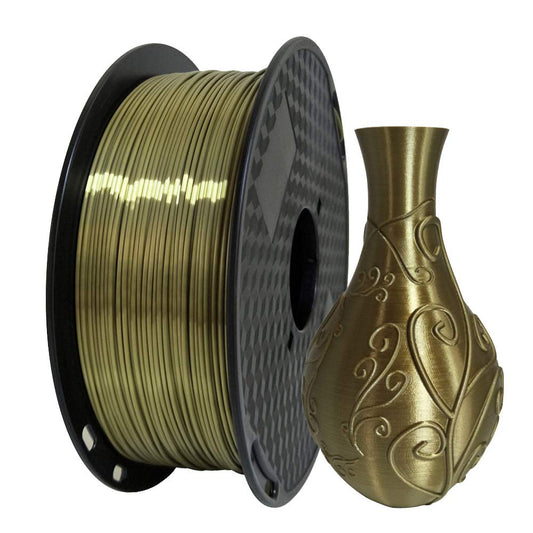 3D Core Silk Antique Gold PLA Filament 1.75 mm 3D Printer Filament 1KG 2.2LBS 3D Printing Material Silky Shiny Gold Filament Metallic Metal Bronze Brass PLA Old Gold Silver Copper Color