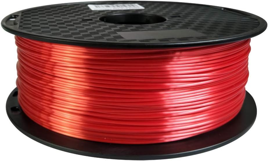 3D Core Silk Red PLA Filament 1.75 mm 1KG 3D Printer Filament Spool FDM 3D Printing Material Shiny Finish Silky PLA Glossy Metal Filament Metallic Red PLA