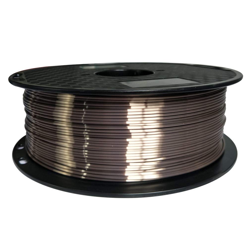 Silk Rose Gold PLA Filament 1.75mm 3D Printer Filament 1KG 2.2LBS Spool 3D Printing Materialc Silky Shiny Shine Rose Gold (Dark) Metallic PLA Filaments 3D Core Coffee Brown Chocolate PLA