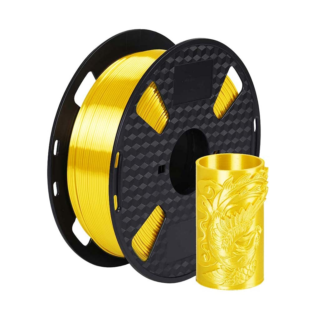 Silk Gold PLA Filament 1.75 mm 3D Printing Filament 1KG 2.2LBS Spool 3D Printer Material Shine Silky Shiny Metallic PLA Metal 3D Core Silk PLA Gold Filament