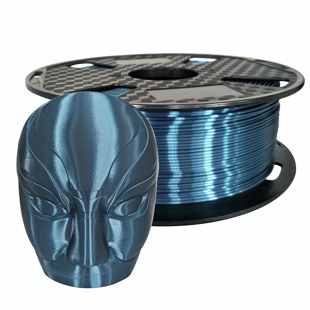 Silk Sapphire Blue PLA 3D Printer Filament 1.75 mm 1KG 2.2 LBS Spool 3D Printing Material Shine Silky Shiny Metallic Blue Metal 3D Core PLA Filament