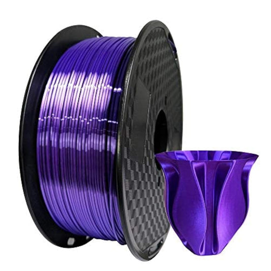 3D Core Silk Purple PLA Filament 1.75 mm 1KG 3D Printer Filament 2.2LBS Spool 3D Printing Materials Silky Shiny Dark Violet Metal Metallic Purple PLA Filament