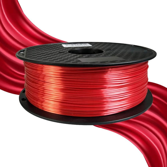 3D Core Silk Red PLA Filament 1.75 mm 1KG 3D Printer Filament Spool FDM 3D Printing Material Shiny Finish Silky PLA Glossy Metal Filament Metallic Red PLA