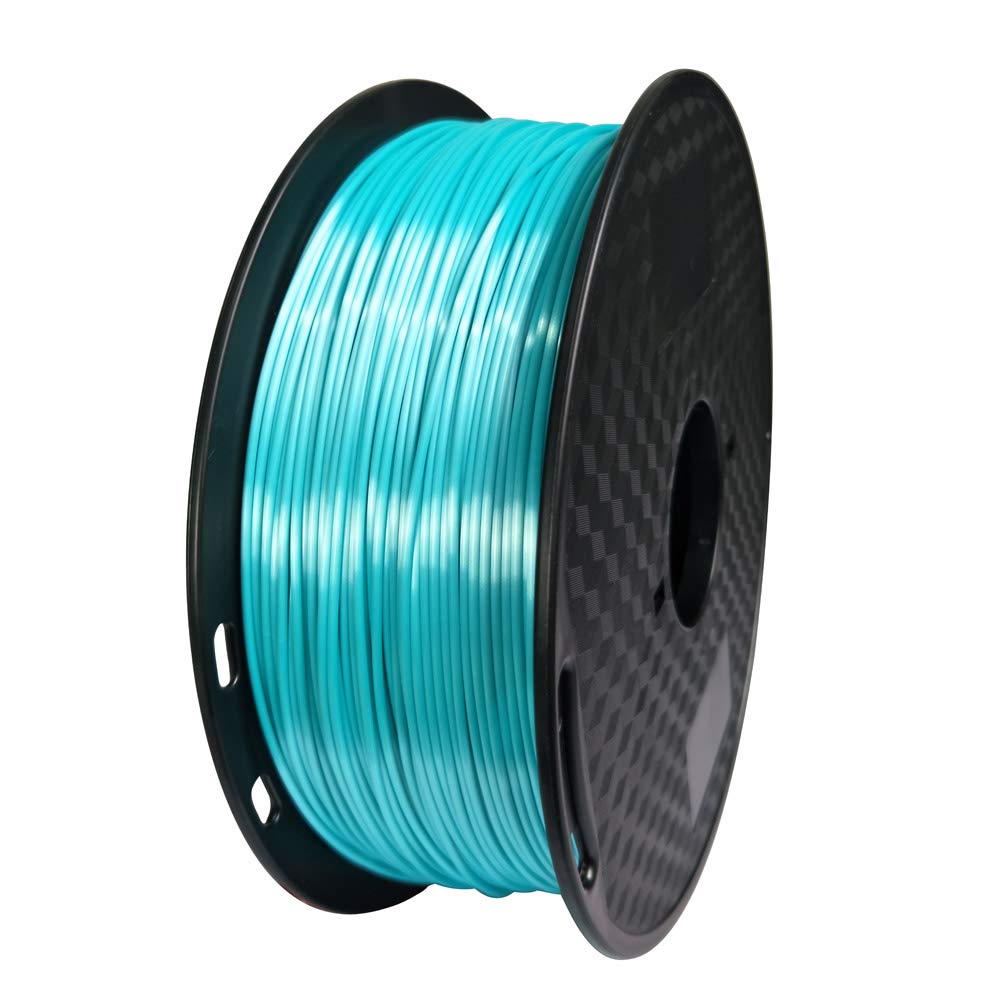 Silk Blue PLA Filament 1.75mm 3D Printer Filament 1KG Shiny Cyan PLA 3D Printing Material 3D Core Shine Silky Shiny Metallic Metal Light Blue PLA Filament