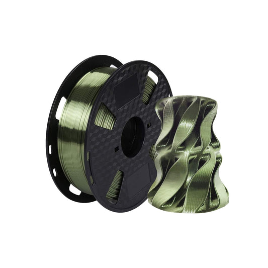 Silk Green Bronze PLA 1.75 mm 1KG PLA 3D Printer Filament Spool 3D Printing Material 3D Core Shine Silky Shiny Metallic Finish PLA Metal Like Consumable Army Green Bronze PLA Filament